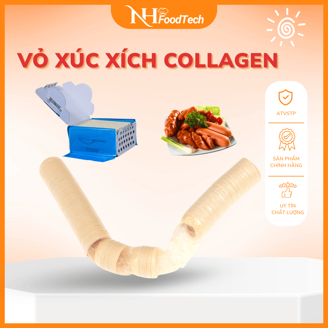  Vỏ colagen làm xúc xích vỏ colagen làm lạp xưởng size 21 23 24 25 26 28 