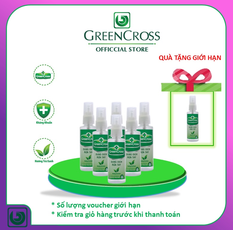 Combo 6 chai dung dịch rửa tay greencross - chai 70ml