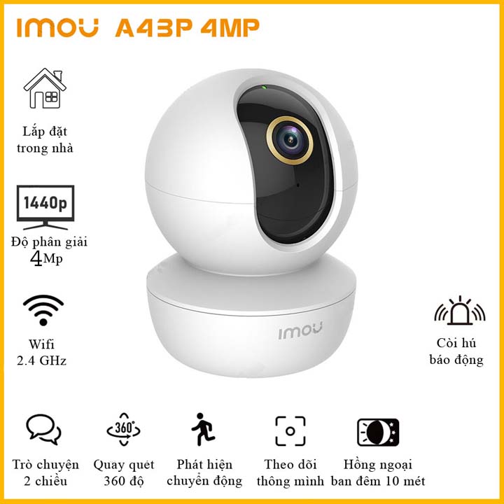Camera 4MP quay quét thông minh Imou Ranger SE A43P hàng chính hãng