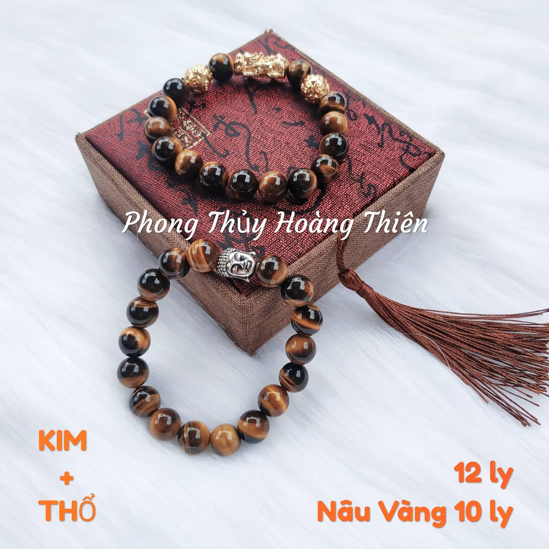 Vòng đá phong thủy mắt hổ nâu vàng - hàng loại 1