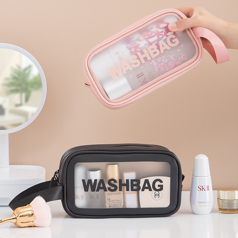 Túi hộp đựng mỹ phẩm, đồ trang điểm đi du lịch quần áo tập gym yoga washbag trong suốt, chống thấm nước -Túi không quai