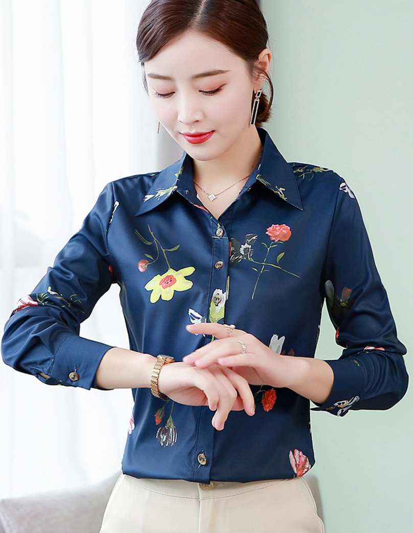 Áo Sơ Mi Nữ Tay Dài Công Sở SM015 Mai Hoa, Hàng Nhập, Chất Lượng Cao, Kiểu Dáng Dễ Thương