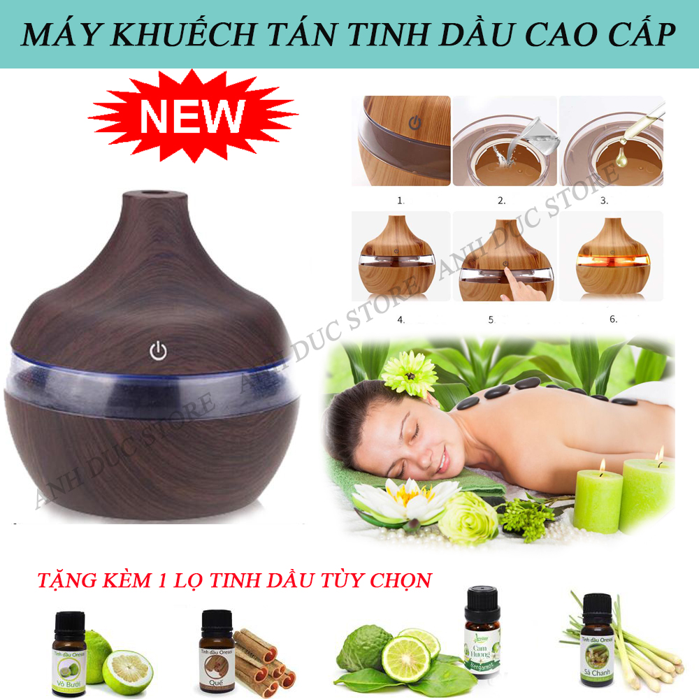 Máy Xông Tinh Dầu Cao Cấp, Máy Xông Tinh Dầu, Máy Khuếch Tán Tinh Dầu.Giúp tạo độ ẩm,Thanh Lọc Không Khí,Giảm Bụi Bẩn Khử ION,Cải Thiện Sức Khỏe - Khả Năng Lan Tỏa Mùi Hương Tuyệt Vời