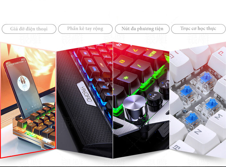 Bàn phím cơ Gaming Yindiao K100 có dây