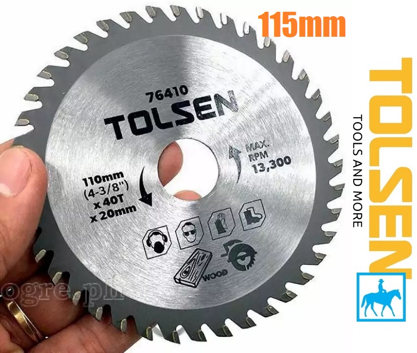 Lưỡi cưa gỗ đĩa cưa gỗ 115mm lỗ cốt 22.2mm tolsen 76420