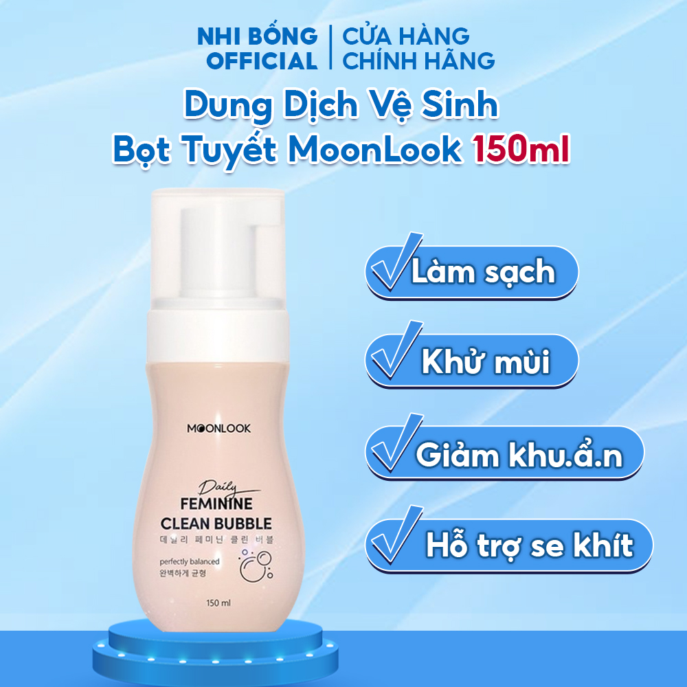 Dung dịch vệ sinh bọt tuyết moonlook daily feminine clean bubble hàn quốc 150ml