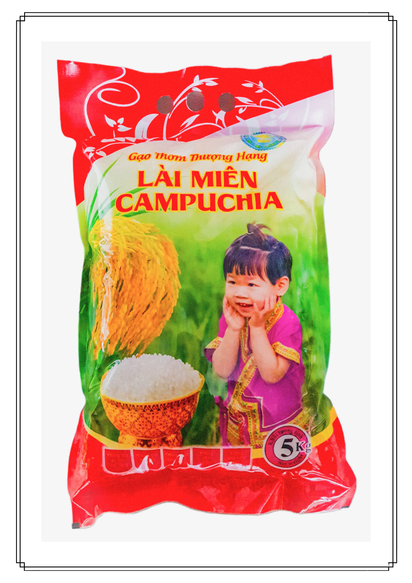 Gạo Lài Miên Campuchia - 5 kg