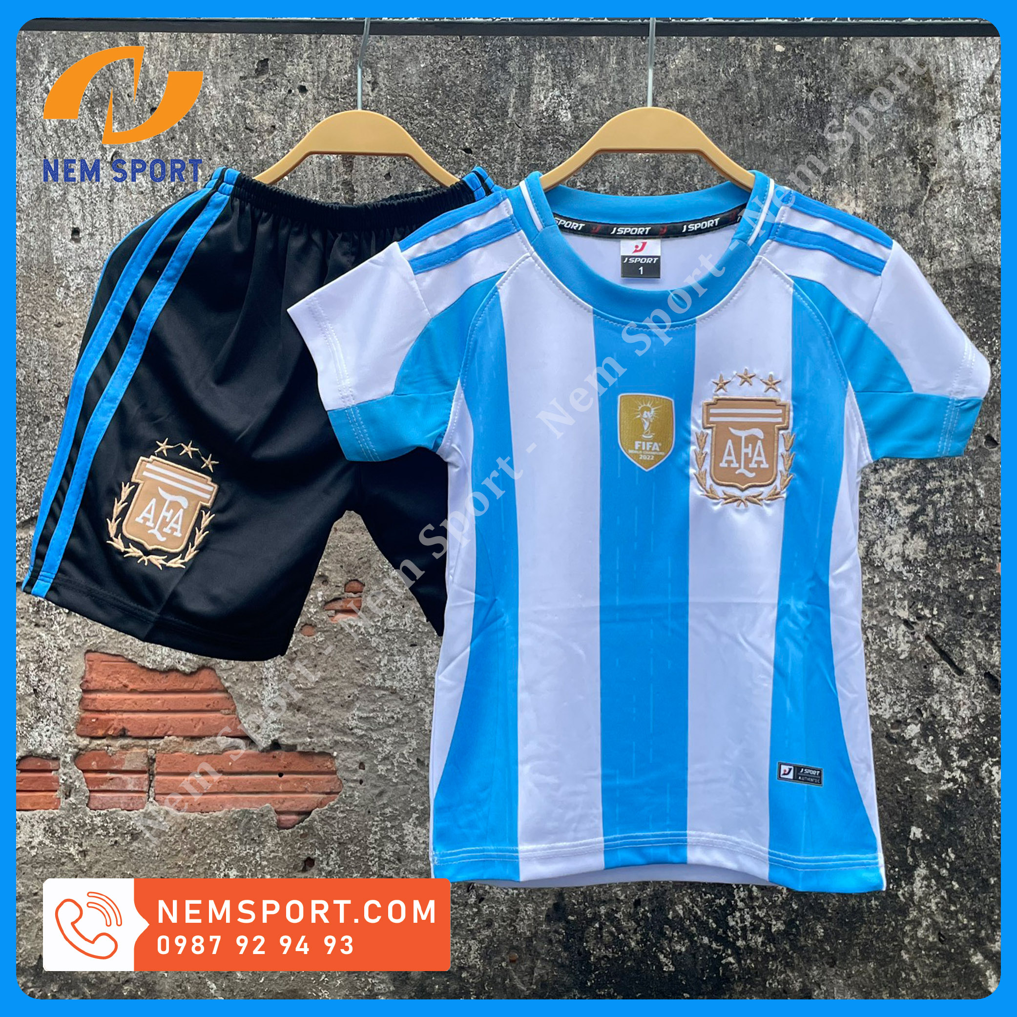 Áo Đá Bóng Trẻ Em Đội Tuyển Argentina Sân Nhà Mùa Giải 24/25