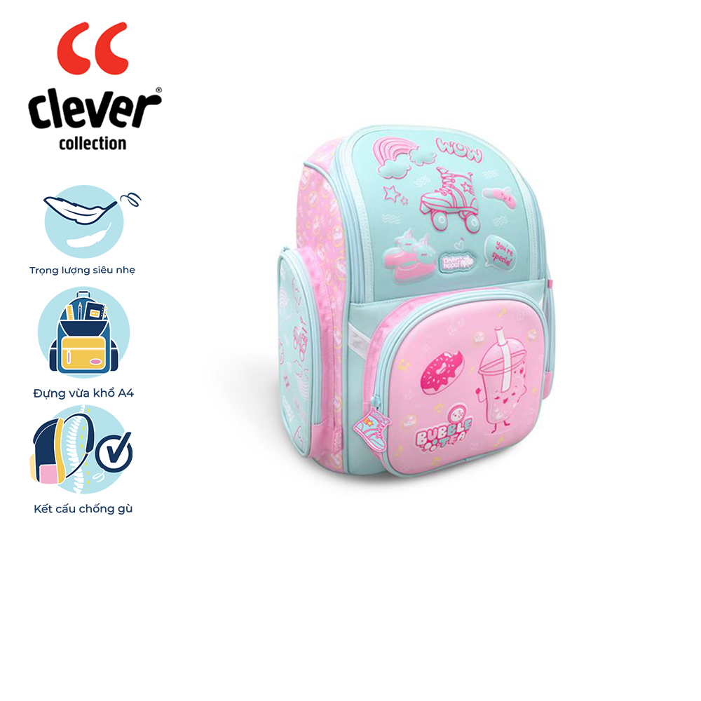 Ba lô cleverhippo fancy - boba sành điệu bc1209/pink