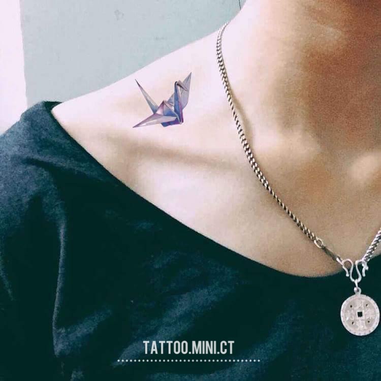 Hình dán hạc giấy tím c17