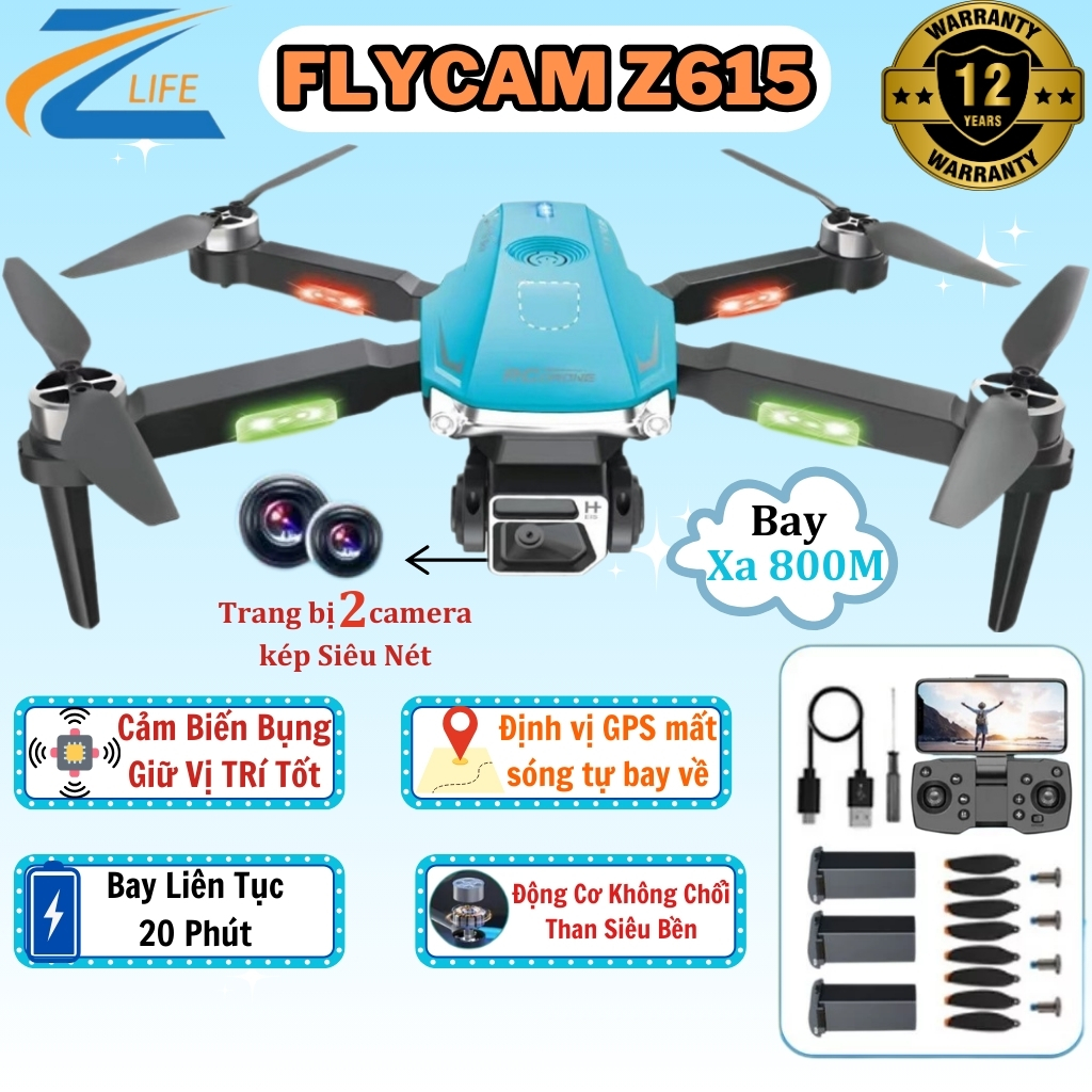 Máy bay flycam Z615 không chổi than, flycam điều khiển từ xa camera, drone mini giá rẻ chống va chạm