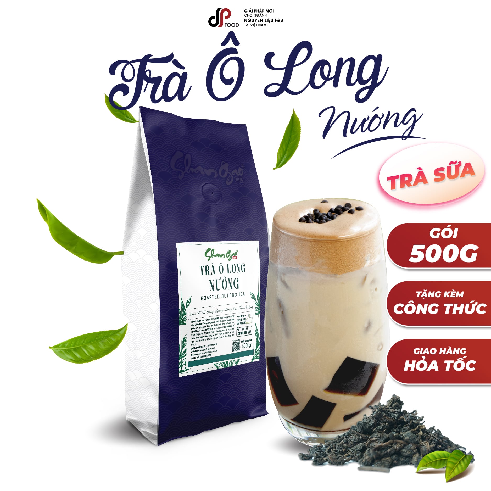 Trà Ô Long Nướng 500G pha chế trà sữa, trà trái cây, sản xuất theo công nghệ Đài Loan - SHANGAO khuyên dùng cho pha chế