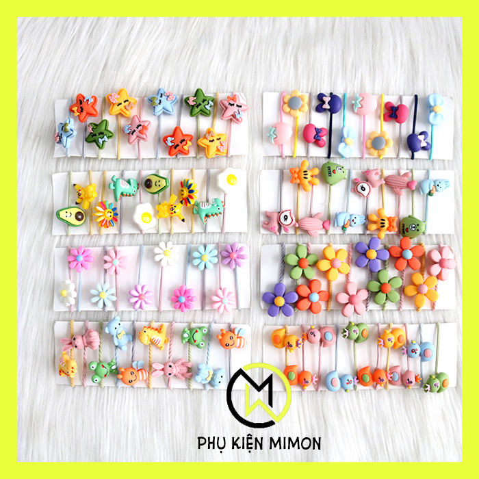 Set 10 dây cột tóc nhiều hình phong cách hàn quốc dễ thương cho nữ giao mẫu ngẫu nhiên – phụ kiện mimon