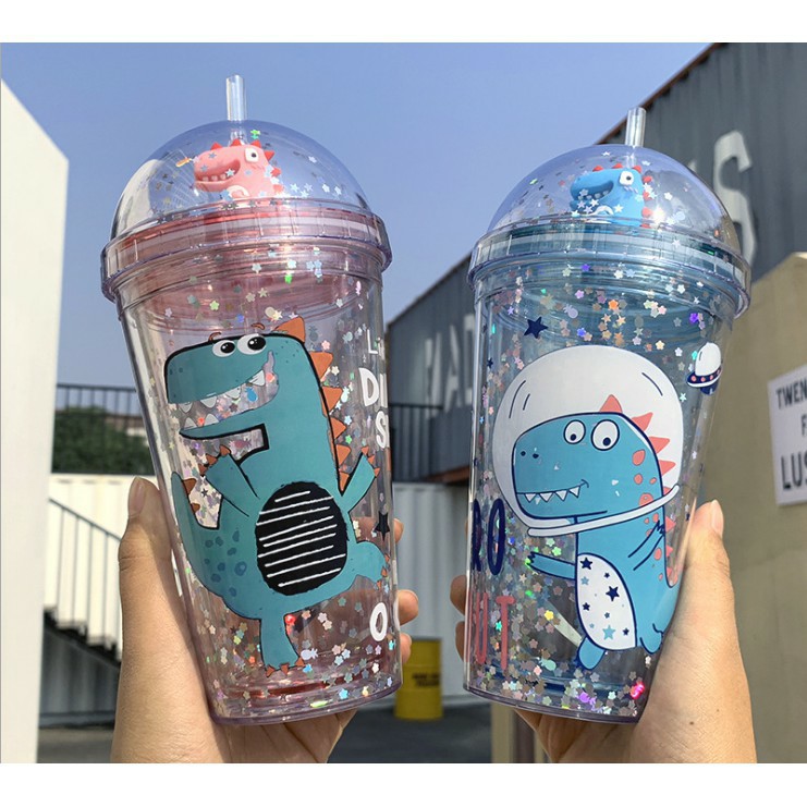 Bình nước kim tuyến khủng long 800ml