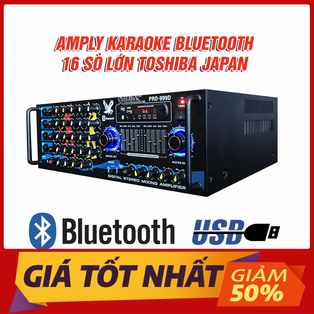 Ampli toshiba japan 16 sò lớn cali.d&y pro-999d - ampli kết nối bluetooth, usb, thẻ nhớ - tặng dây av 4 đầu tốtampli sân khấu hội thảo karaoke gia đình