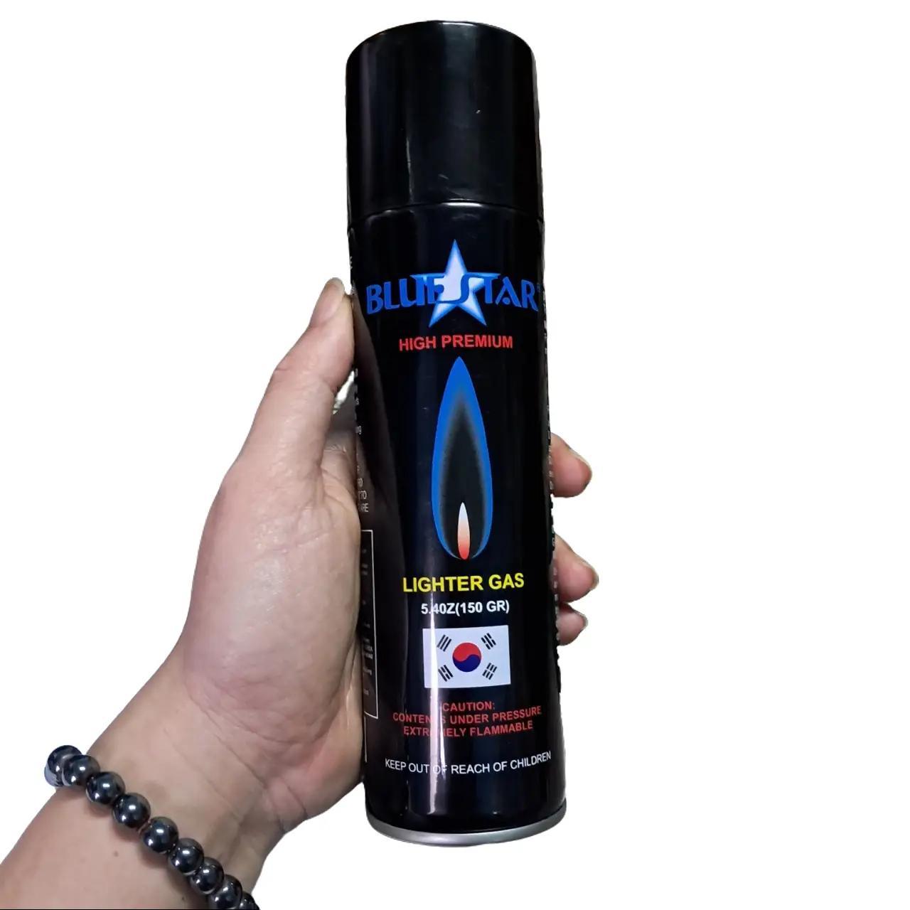 BÌNH GAS BƠM BẬT LỬA HỘP QUẸT KHÈ BLUESTAR HÀN QUỐC 150GR-275ML KÈM 5 ĐẦU TÁI SỬ DỤNG TIỆN LỢI