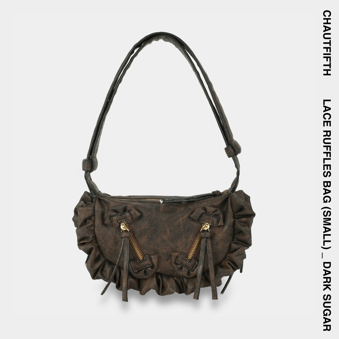 Túi xách lace ruffles size nhỏ màu dark sugar - chautfifth