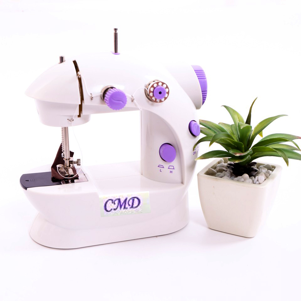 Máy may mini CMD cao cấp, máy khâu mini gia đình đa năng động cơ mạnh mẽ, điều chỉnh độ ngắn của mũi chỉ, may được vải thun, vải bò, tích hợp đèn và cắt chỉ, máy may điện, máy may cầm tay