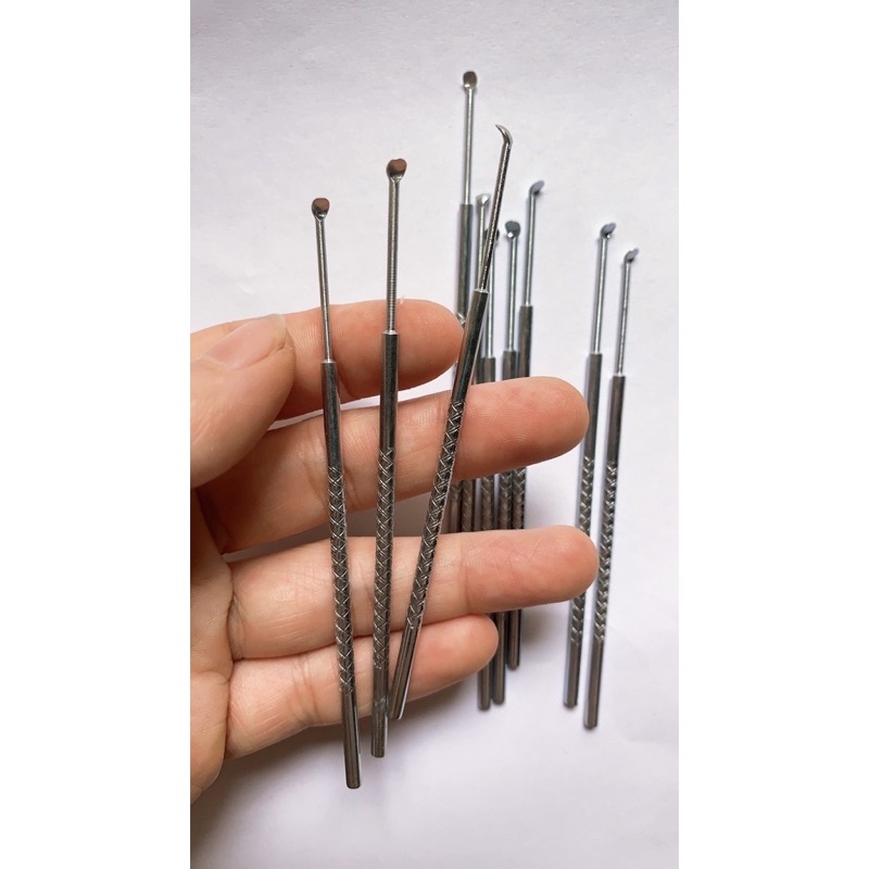 Dụng cụ lấy ráy tai inox - cây lấy ráy tai không rỉ dài 10cm