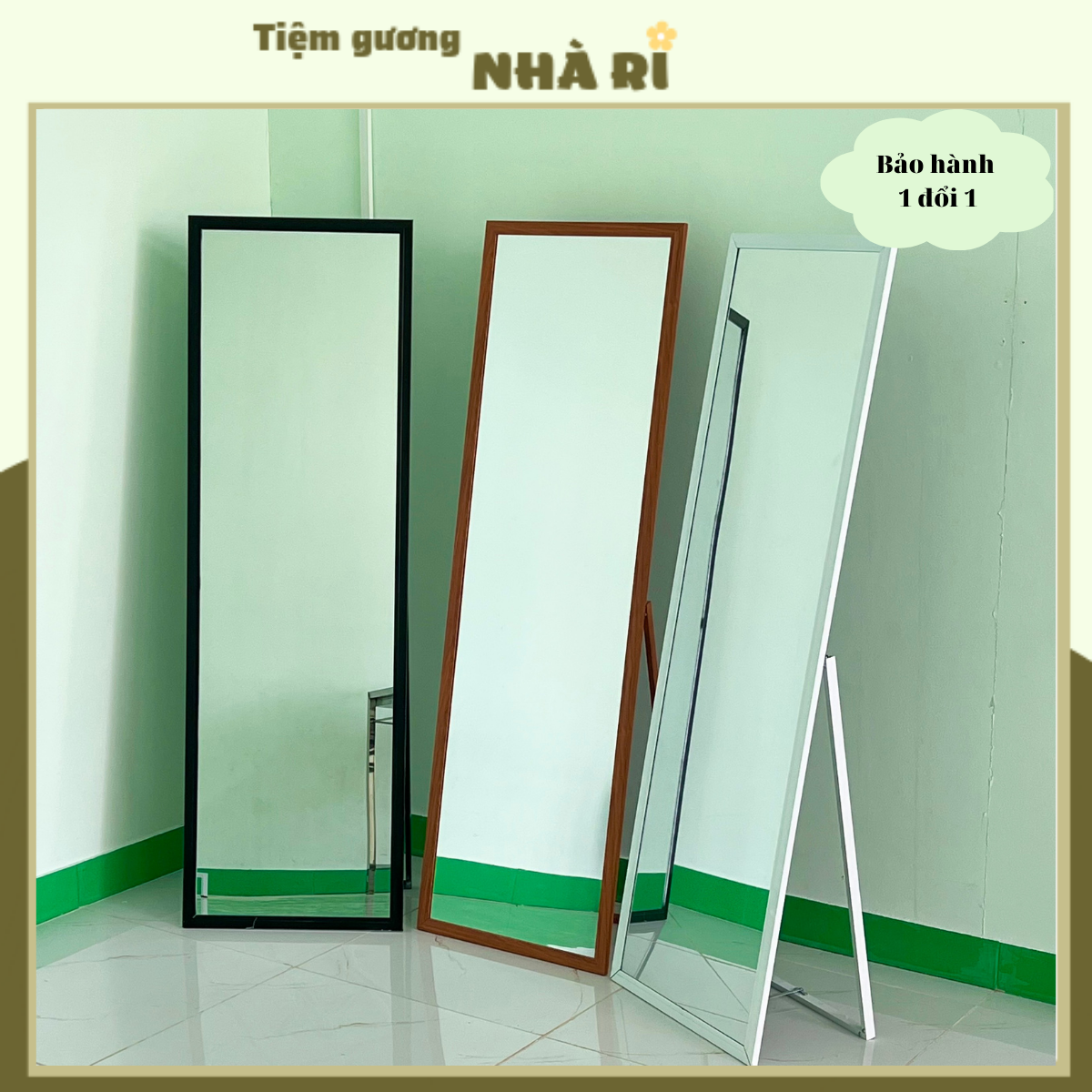 Gương soi toàn thân có chân tựa kích thước 48 x 150 cm