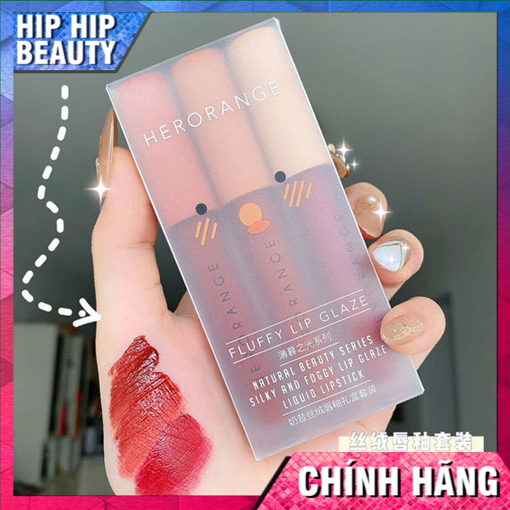 ❣️set 3 cây son herorange ❣️ son kem lì ,không trôi , không lem màu a33