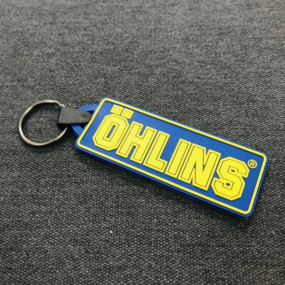 [Hàng Cute] Móc Khoá Xe Máy Cao Su với Nhiều Logo và Sticker Cute (Logo 0HLINS)- Móc Khoá Xe Máy