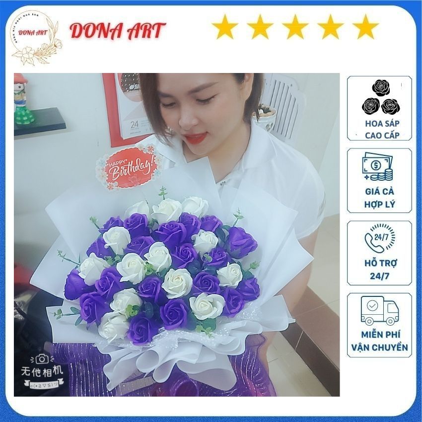 Bó hoa sáp thơm vĩnh cửu 30 bông dona art st215 quà tặng 20/10 , 20/11 , 14/2 , 8/3 , sinh nhật , lưu niệm