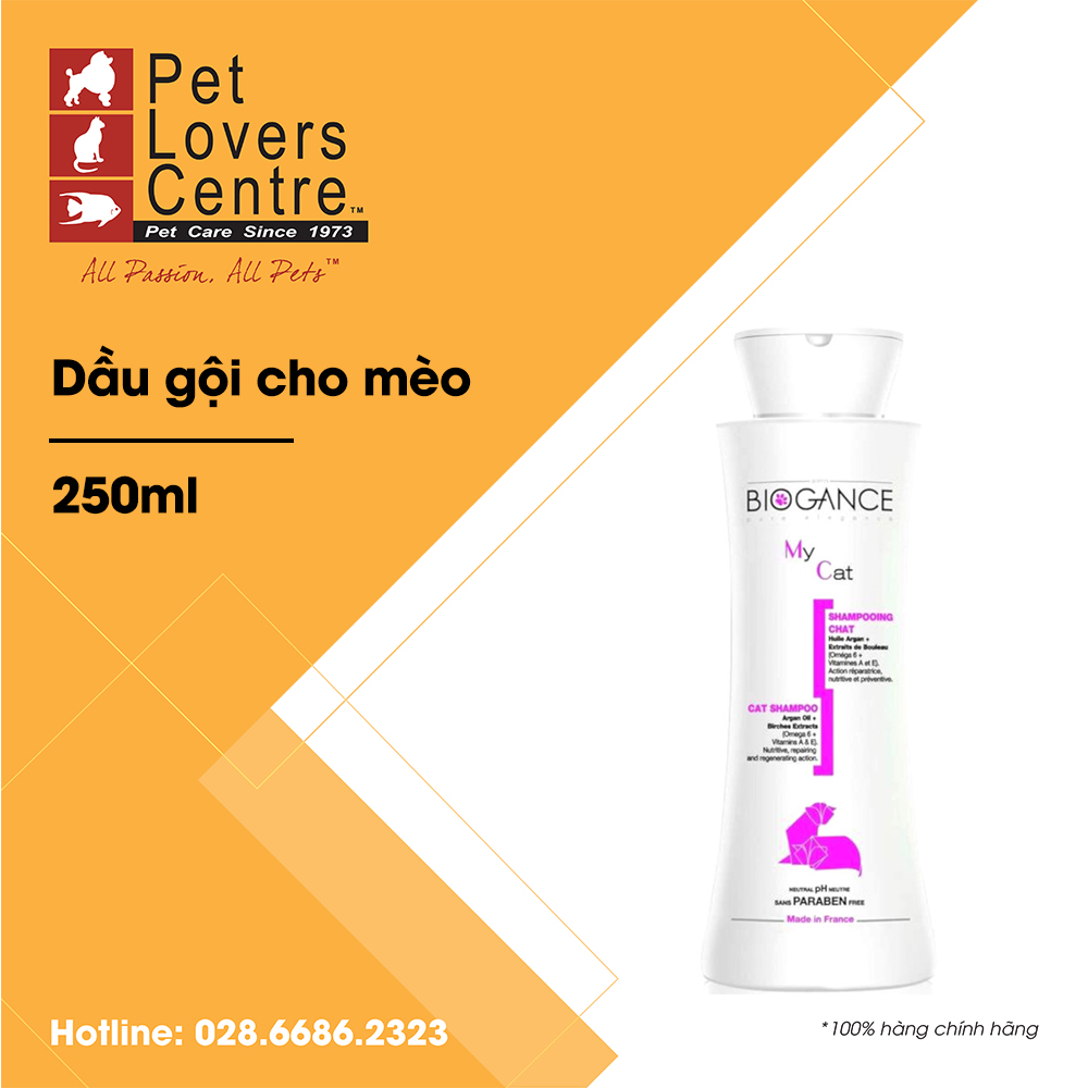 Dầu gội cho mèo biogance my cat shampoo 250ml