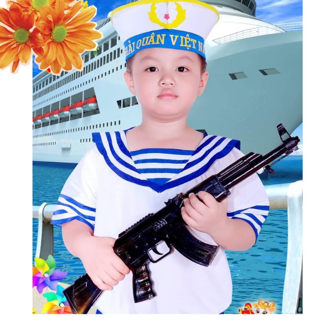 Bộ quần áo hải quân trẻ em - Kèm nón
