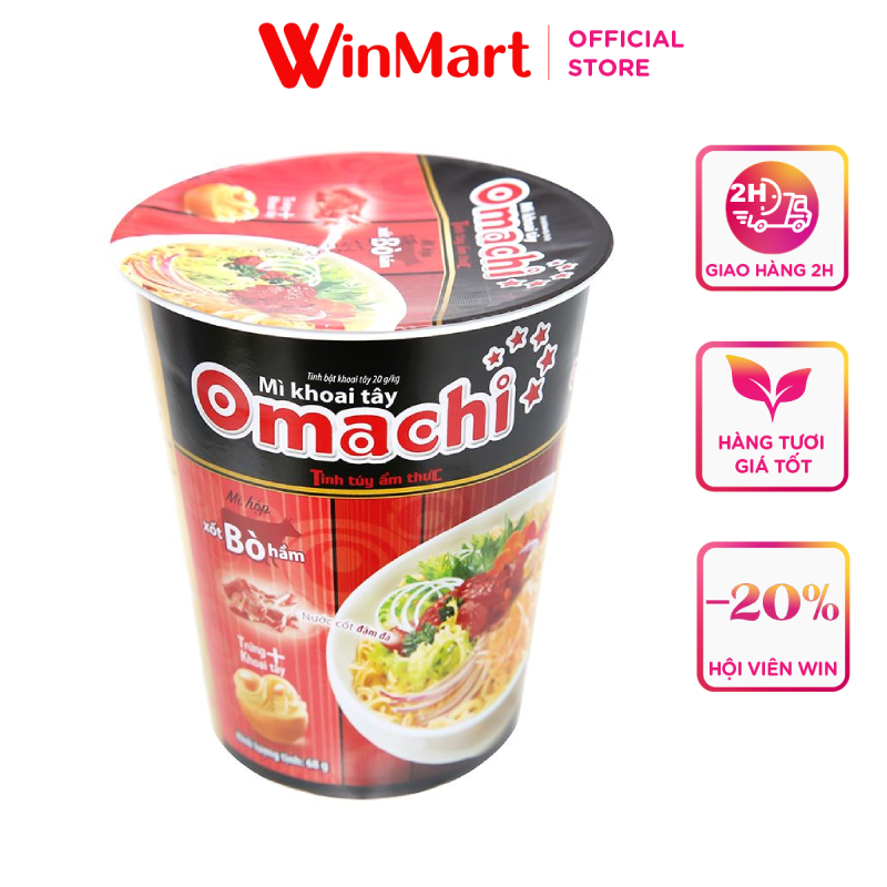 [Siêu thị WinMart] -Mì ly ăn liền khoai tây Omachi xốt bò hầm​​​​​​​ 68g