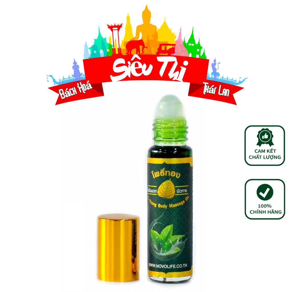 Dầu lăn thảo dược lá bồ đề massage oil 8cc thái lan chính hãng