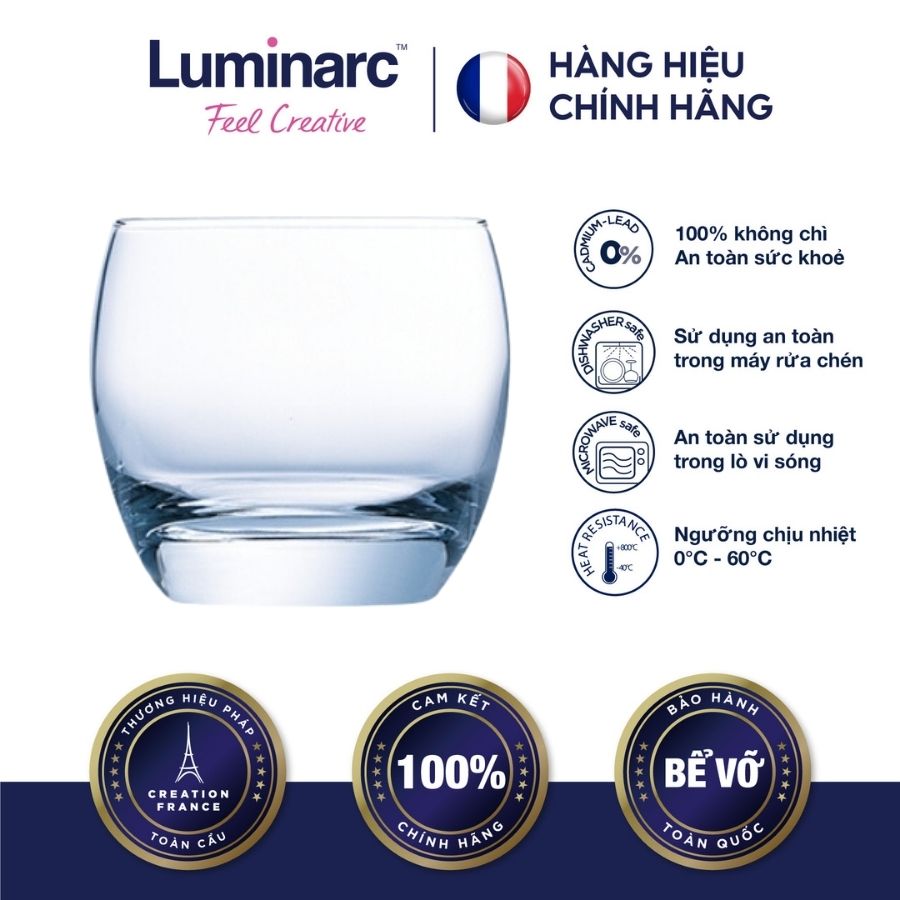 Bộ 6 ly thuỷ tinh thấp luminarc salto 320ml - lusag2562