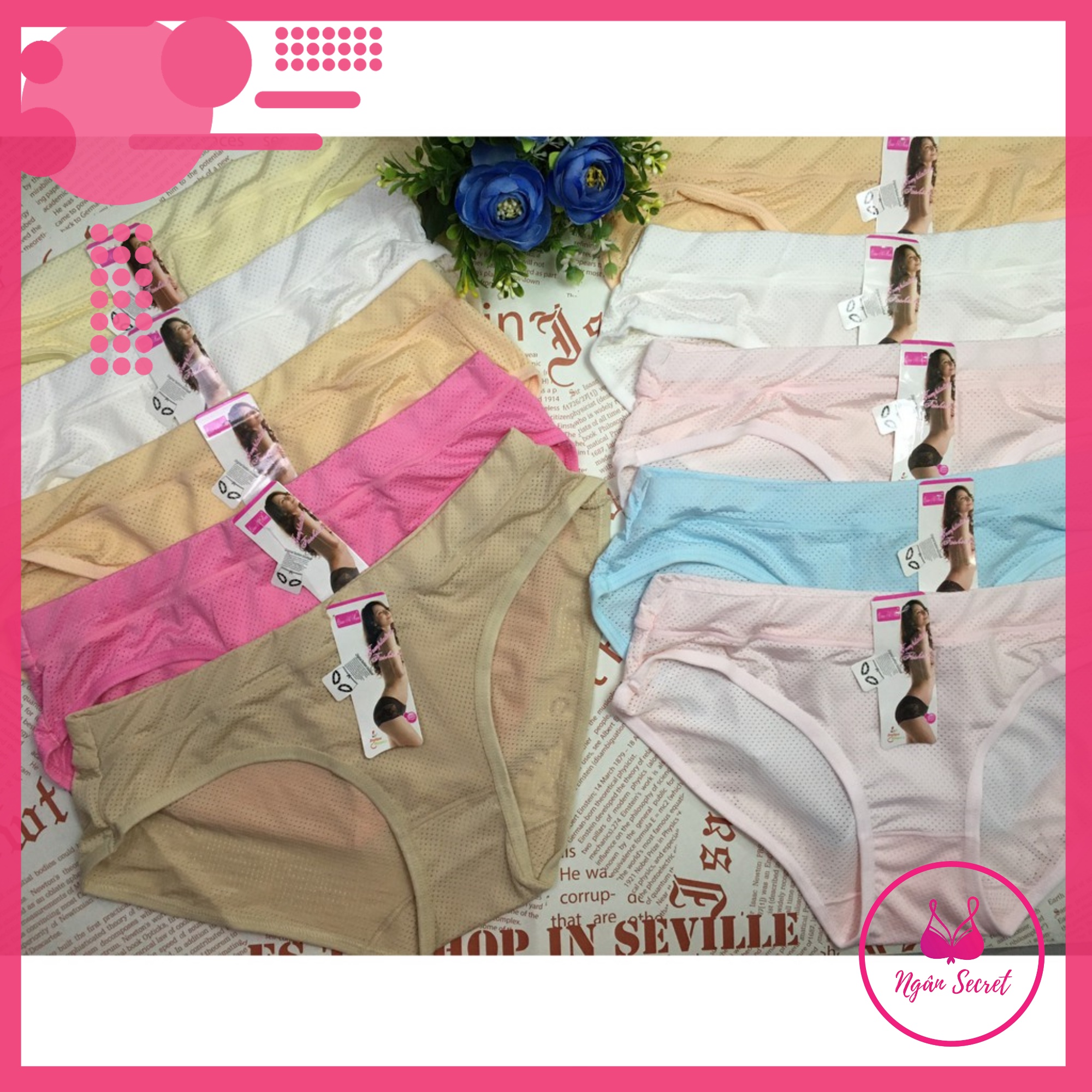 Combo 10 quần lót nữ thun lạnh thông hơi size lớn 55kg đến 70kg