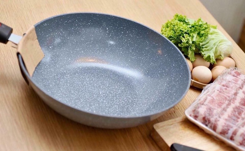 Chảo Chống Dính Vân Đá Cremic Chảo 32cm Dùng Cả Bếp Từ Chảo vân đá sâu lòng