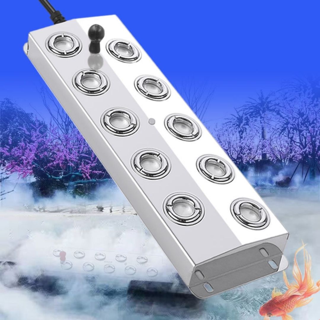Vỉ phun sương siêu âm 10 mắt phun + Nguồn chống nước + Quạt chống nước + Phao thế hệ mới