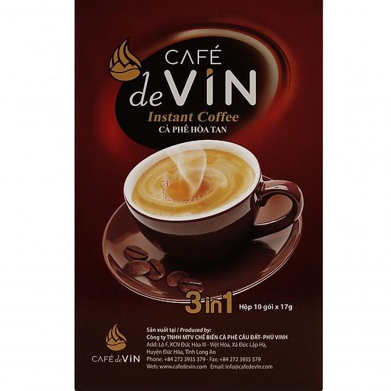[1 hộp ] Cà Phê Sữa Hoà Tan Café deVIN 3in1 loại 10gói/hộp