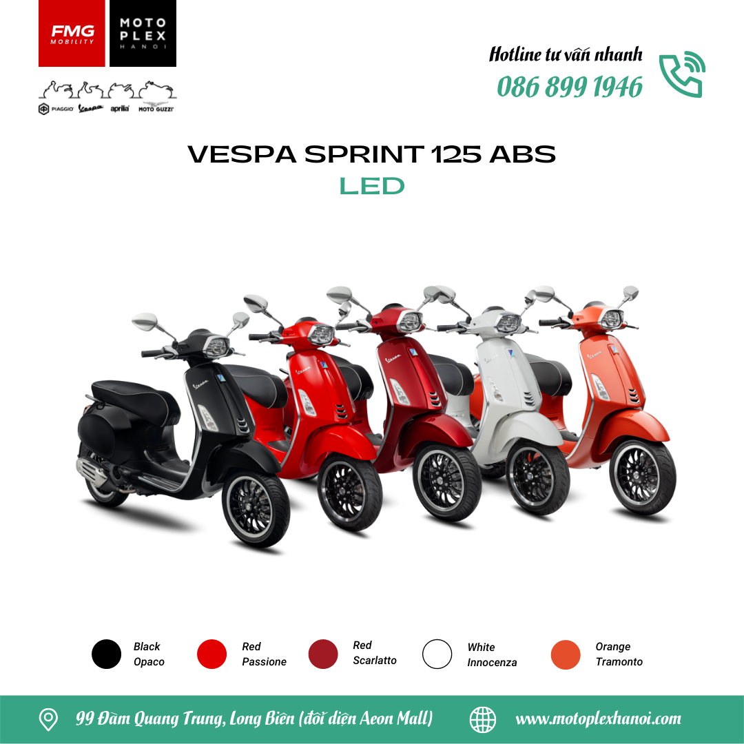(Trả góp 0%) Xe máy Vespa Sprint 125 ABS