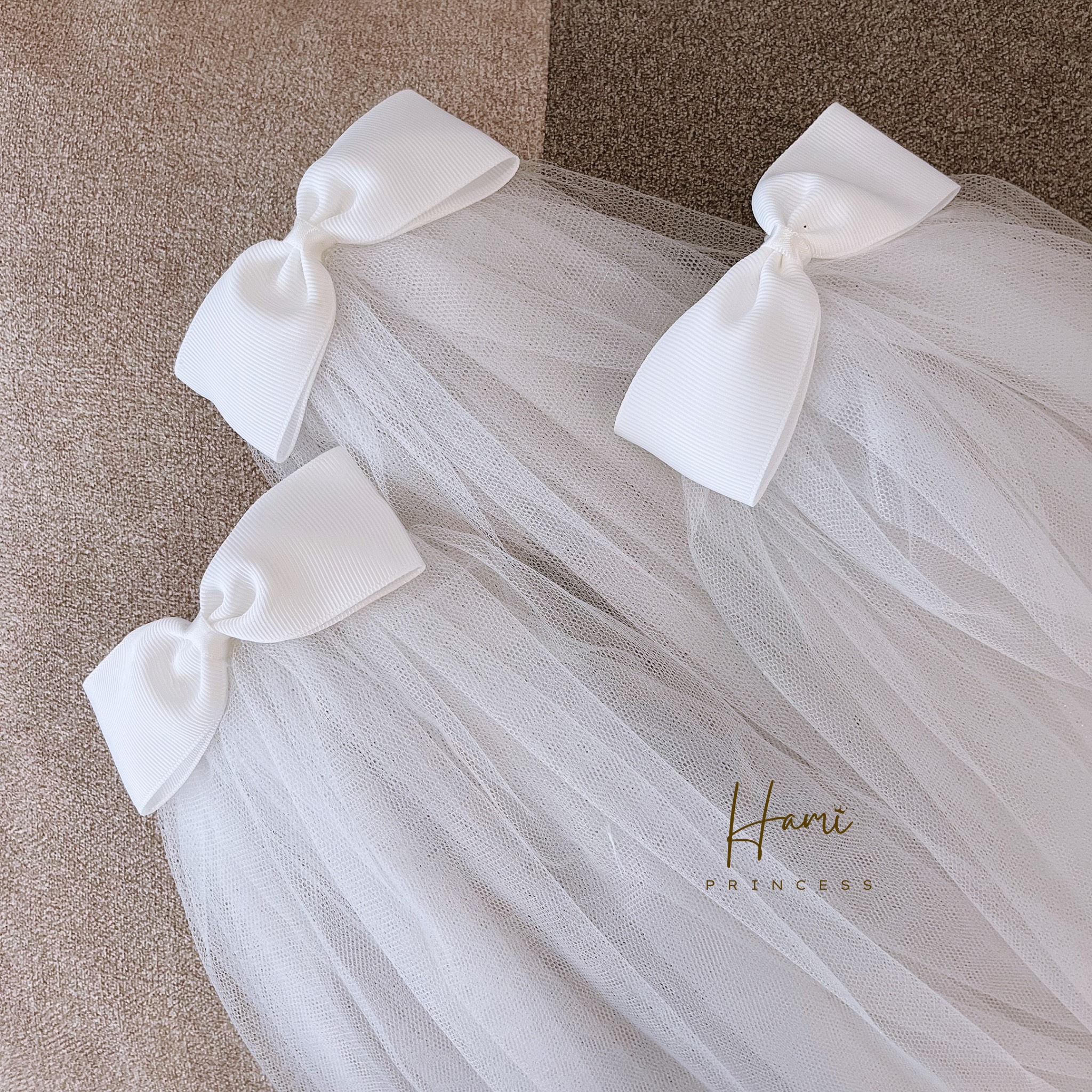 Voan cô dâu cài tóc đính nơ cực xinh ❤️ hami princess