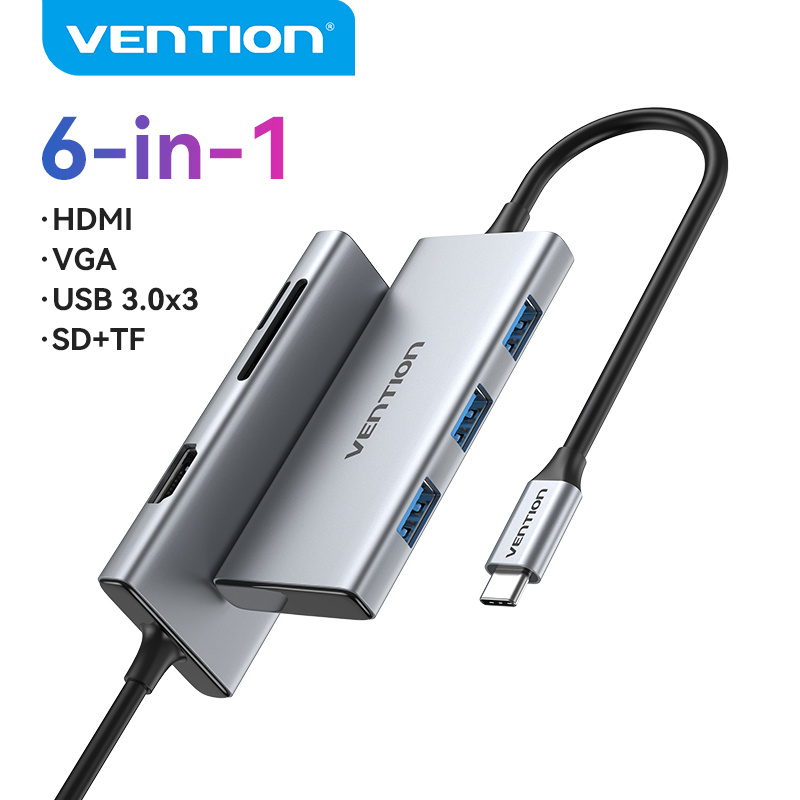 Vention Multiport USB C HUB Type C to USB 3.0 4K HDMI SD TF PD Full