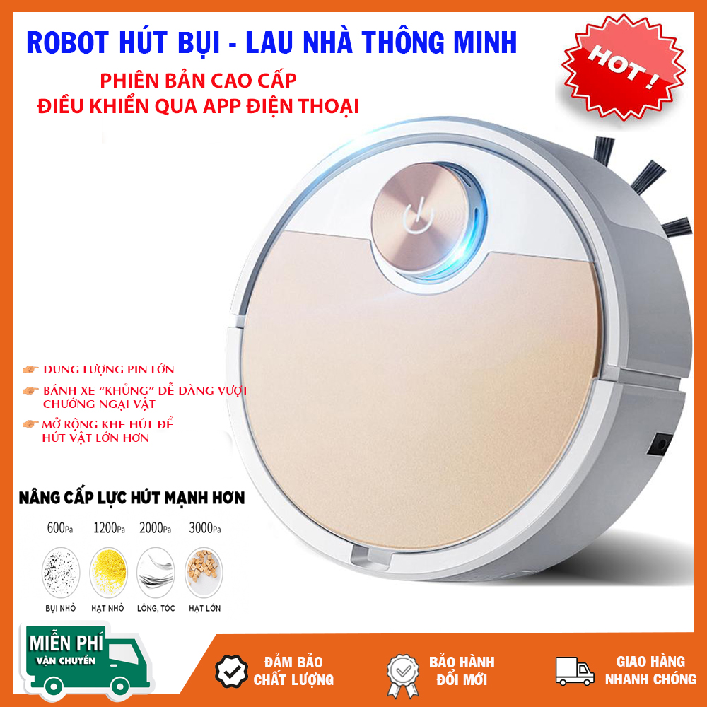 Robot hút bụi giá rẻ, máy hút bụi khỏe tốt, robot hút bụi tự động, robot hút bụi đa năng, điều khiển qua app điện thoại, động cơ khỏe hút bụi nhanh