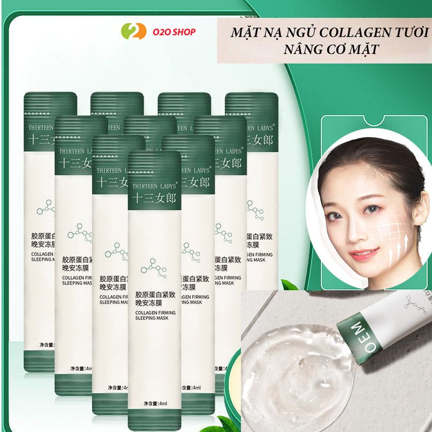 [Hộp 20 Gói] Mặt Nạ ngủ Collagen Tươi Nâng Cơ Mặt Dạng Thạch Dưỡng Da Nâng Cơ se khít lỗ chân lông Căng Bóng Mịn Da Dưỡng Ẩm Hàng Nội Địa Trung O2O Shop