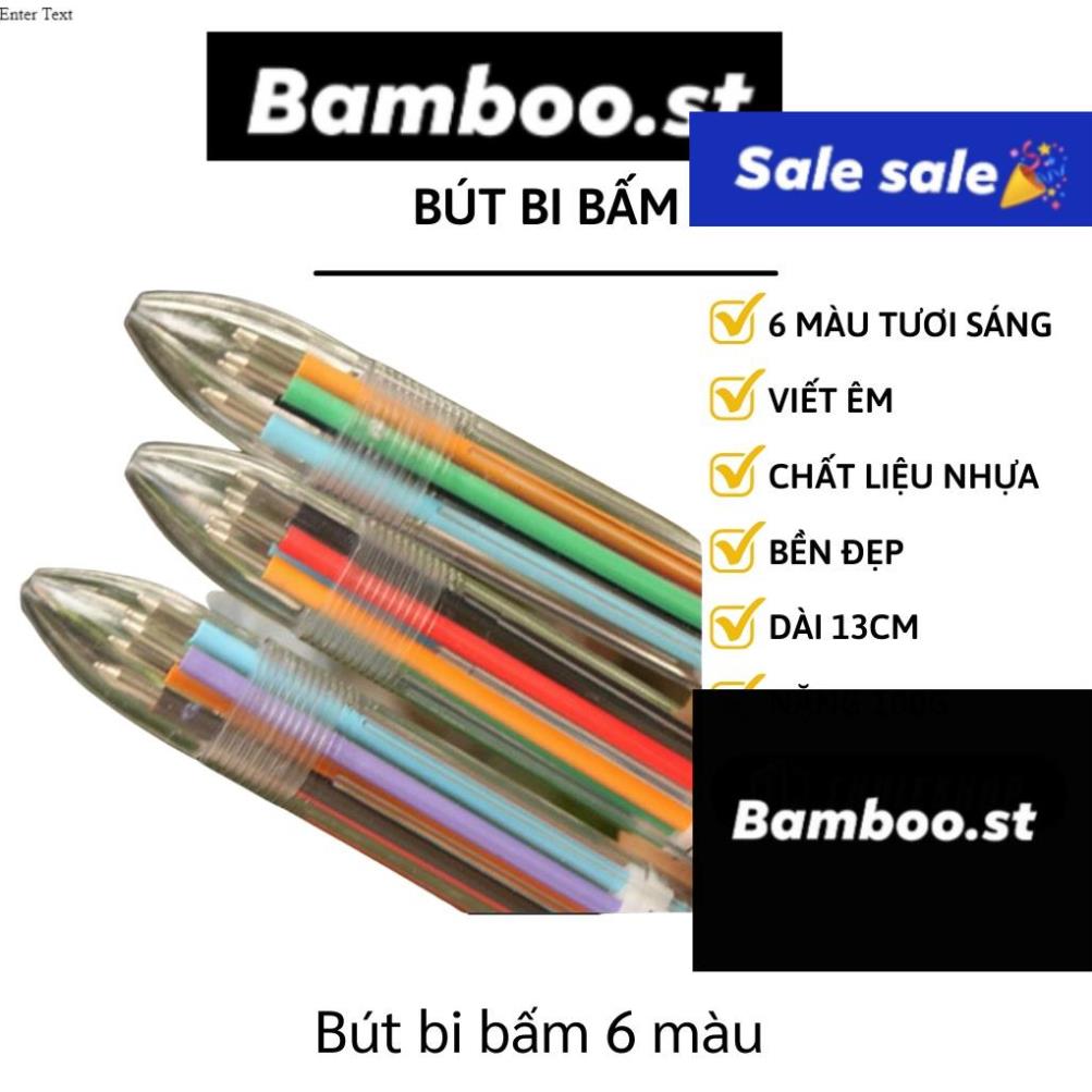 Bút bi nhiều màu - bút bi 6 trong 1 màu sắc đa dạng, viết êm trơn, bền đẹp 5418
