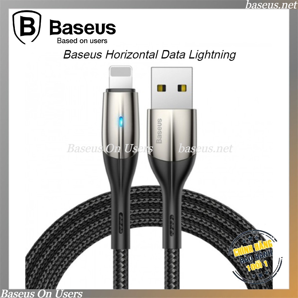 Cáp sạc nhanh iPhone - Cáp Lightning Baseus - Siêu bền - Chống Gẫy Đứt - Có Đèn LED - Bảo hành 12 tháng qua hộp