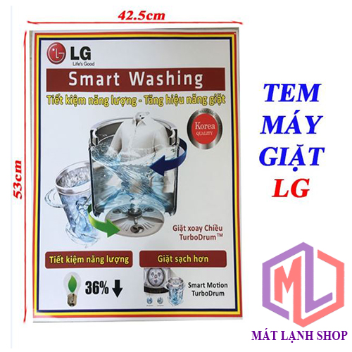 Miếng dán máy giặt lg, tem dán trang trí máy giặt lg-matlanh shop