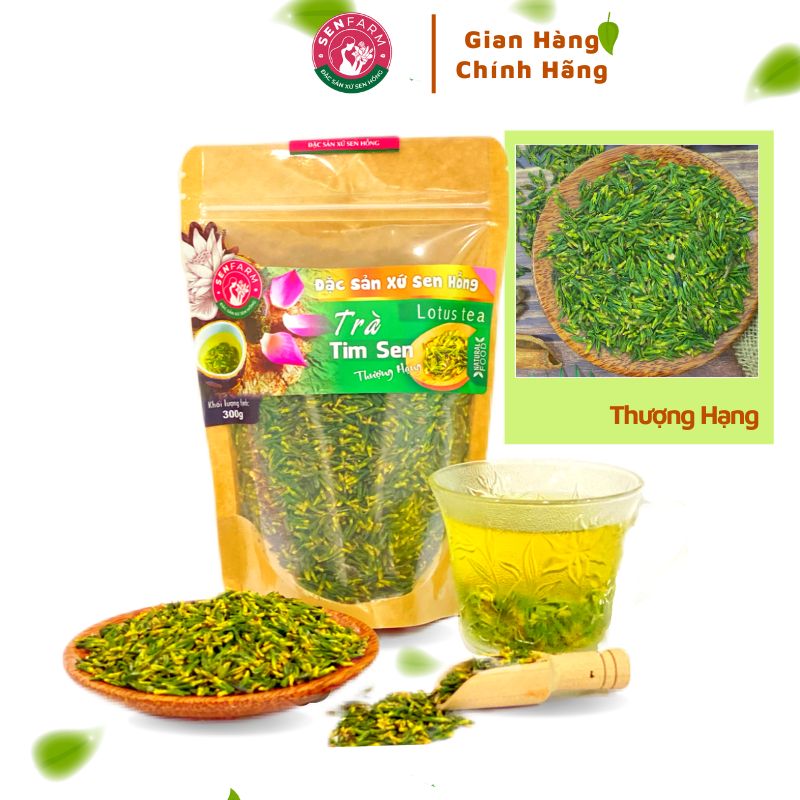 Tâm sen khô Trà tim sen loại 1 thượng hạng Senfarm bịch 300g