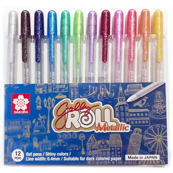 Bộ 12 cây bút gel màu metallic sakura