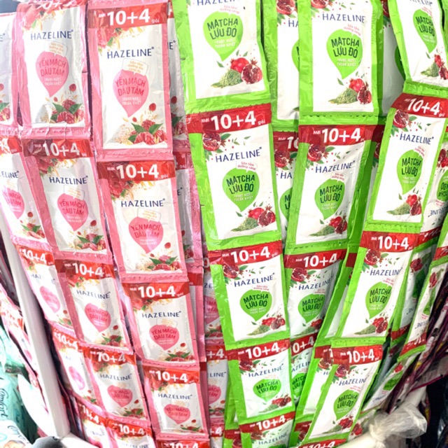 Dây 14 Gói Sữa Tắm Hazeline Dưỡng Ẩm Sáng Da gói 4,5g