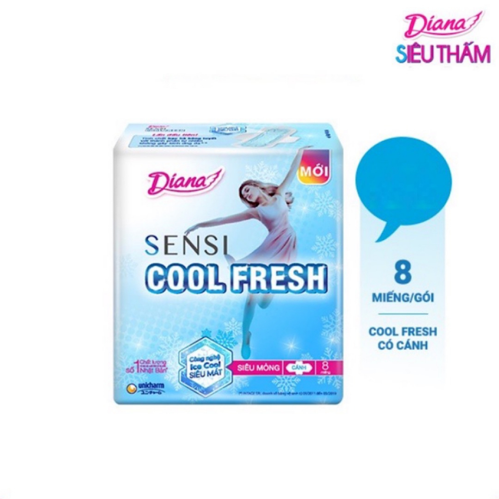 Gói 8 miếng băng vệ sinh diana sensi cool fresh ̣