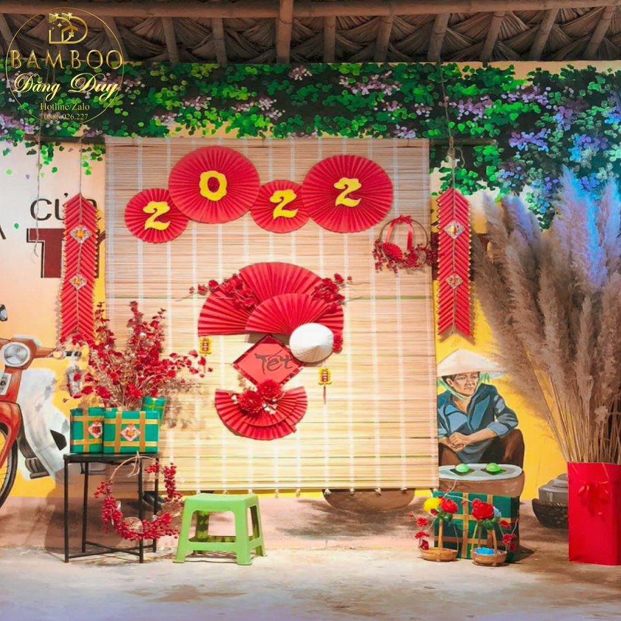 Mành cọ mành trang trí rộng 1,5m & 1,6m x cao 2m phụ kiện decor background trung thu phông nền chụp ảnh check in mành trang trí tết lễ hội