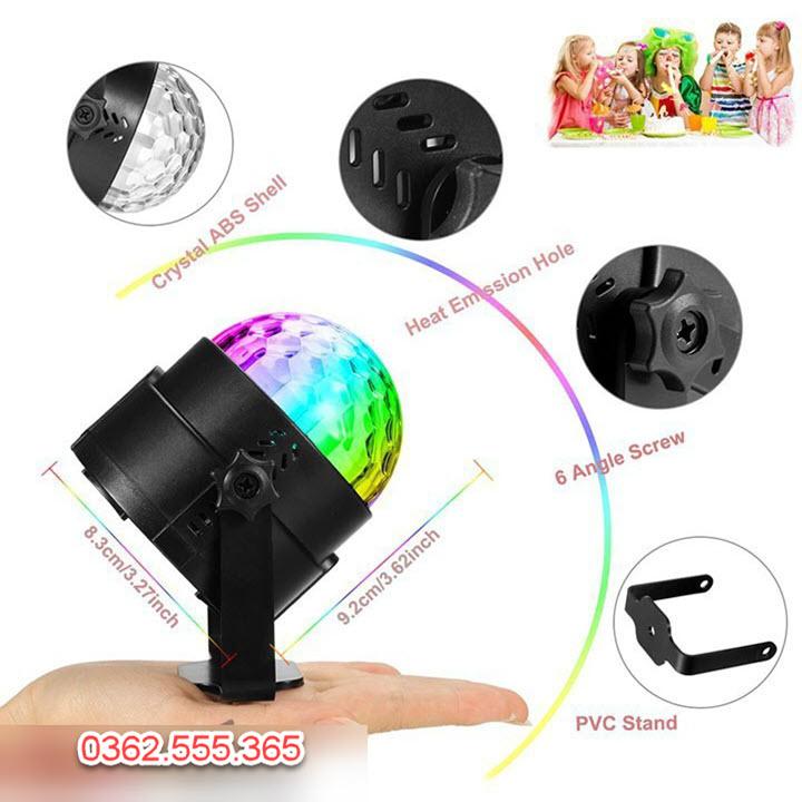 Đèn led sân khấu cảm ứng theo điệu nhạc - Đèn xoay vũ trường 7 màu